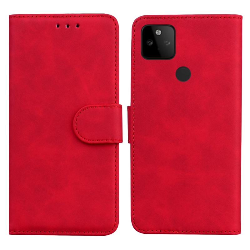Google Pixel 5a 5g Læder Cover   Pung Rød