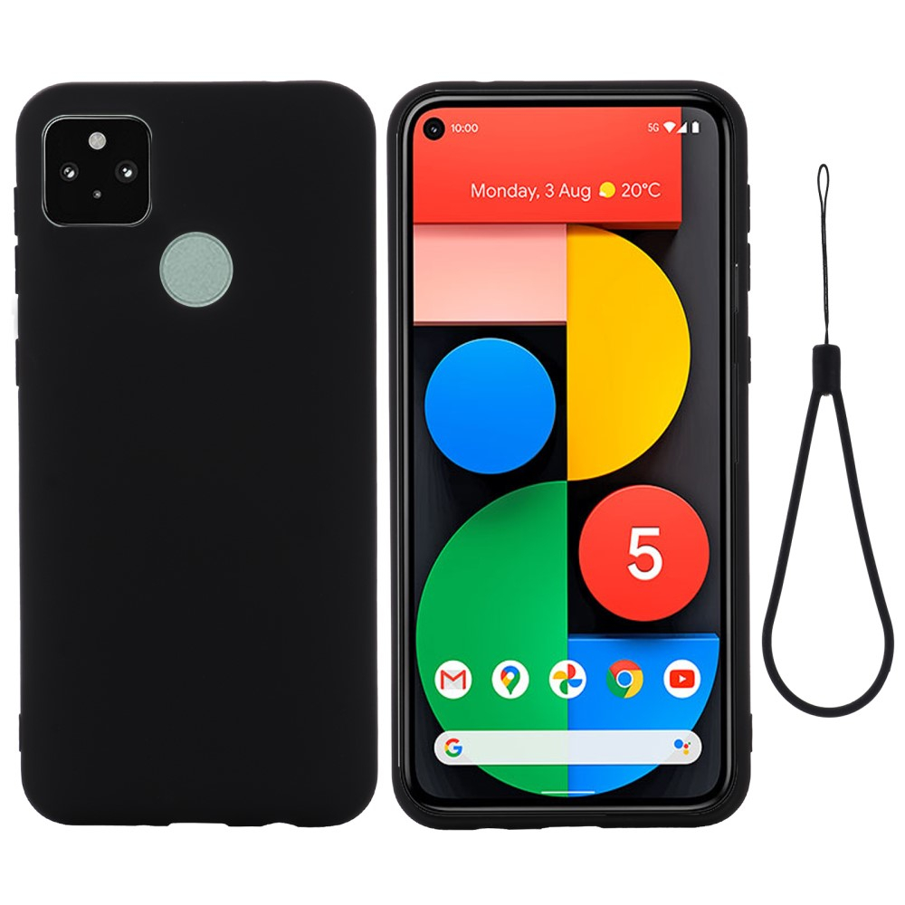 Google Pixel 5a 5g Azmaro Tyndt Silikone Cover Sort