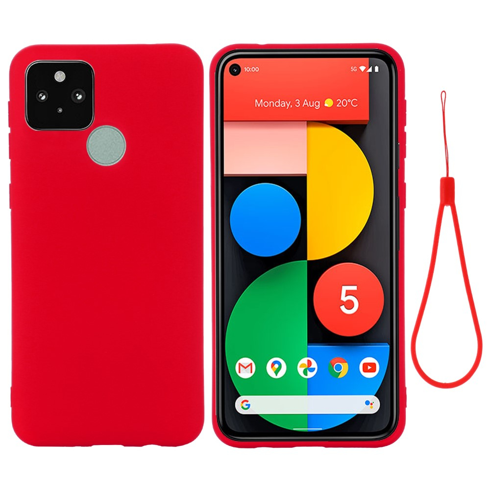 Google Pixel 5a 5g Azmaro Tyndt Silikone Cover Rød