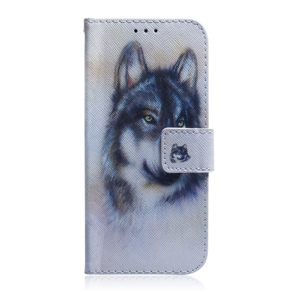 Google Pixel   Læder Flip Cover    Pung   Print Ulv