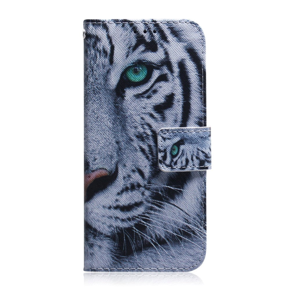 Google Pixel   Læder Flip Cover    Pung   Print Tiger