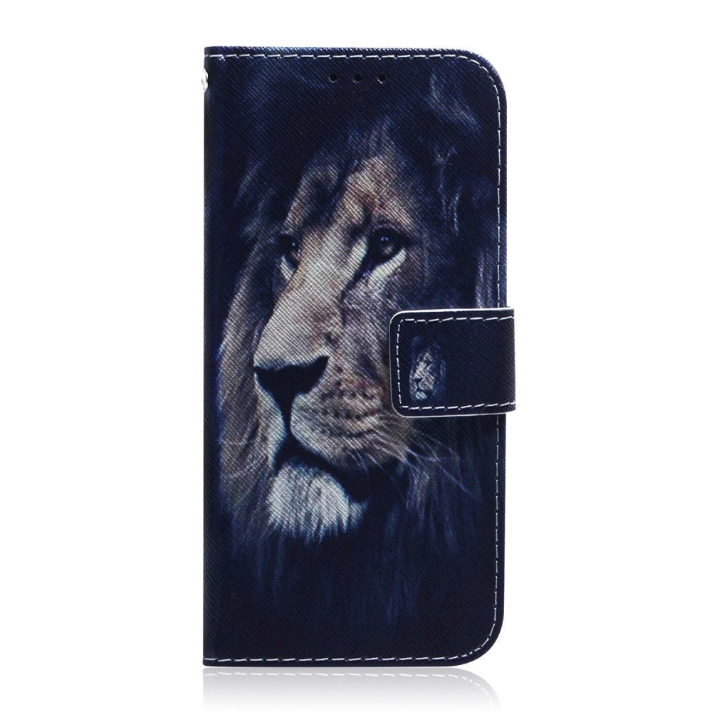 Google Pixel   Læder Flip Cover    Pung   Print Løve