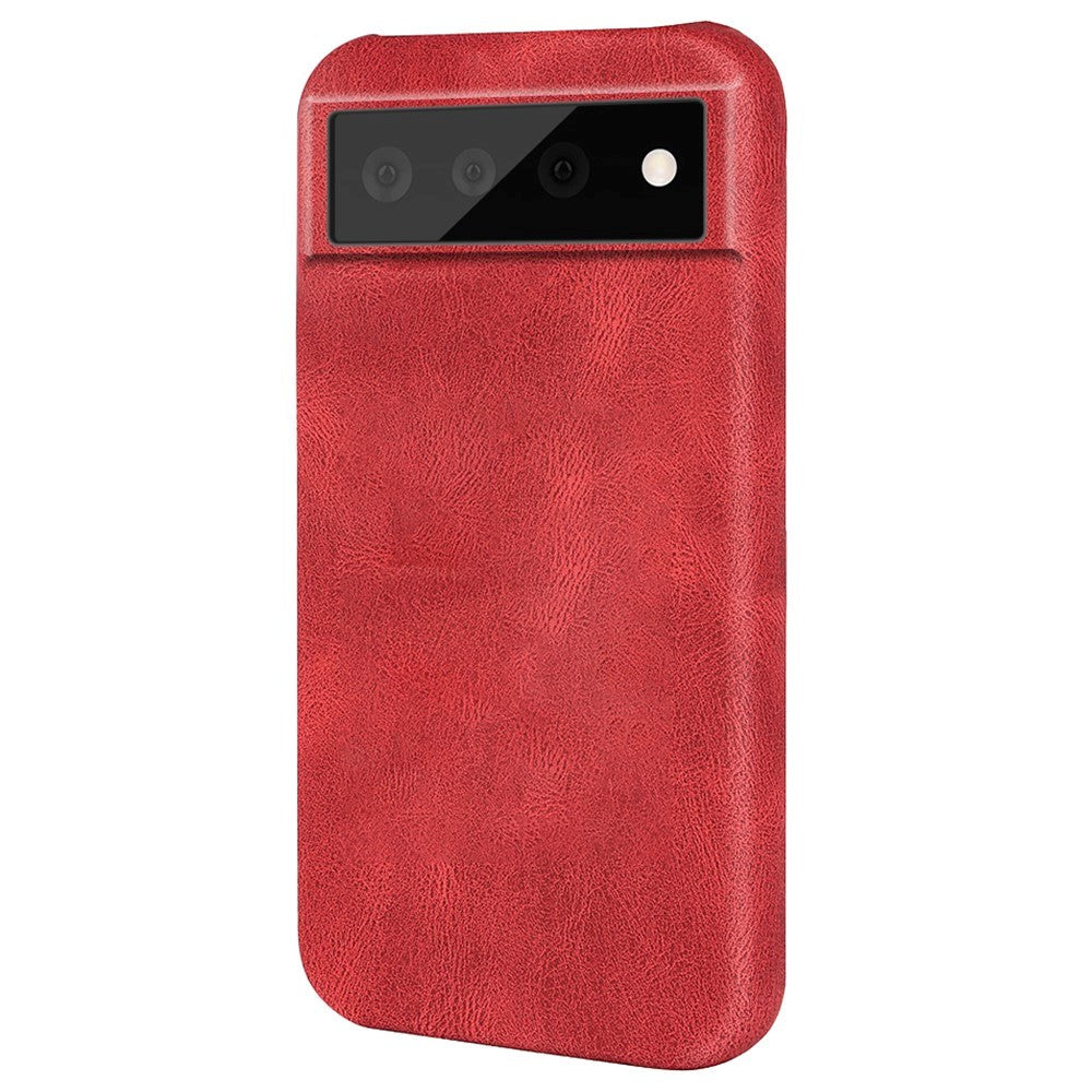 Google Pixel   Pro Læderbelagt Plastik Bagside Cover Rød