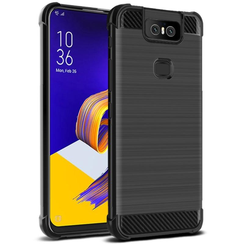 Asus Zenfone   Zs630kl Imak Vega Gummi Cover   Børstet Design Sort
