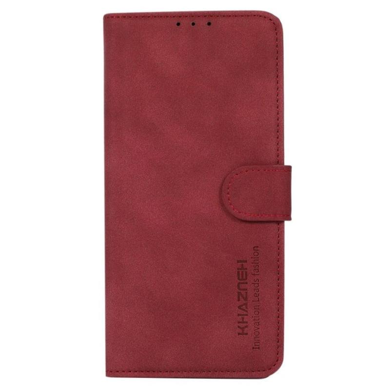 Asus Rog Phone   Khazneh Flip Læder Cover    Pung Stof-tekstur Rød
