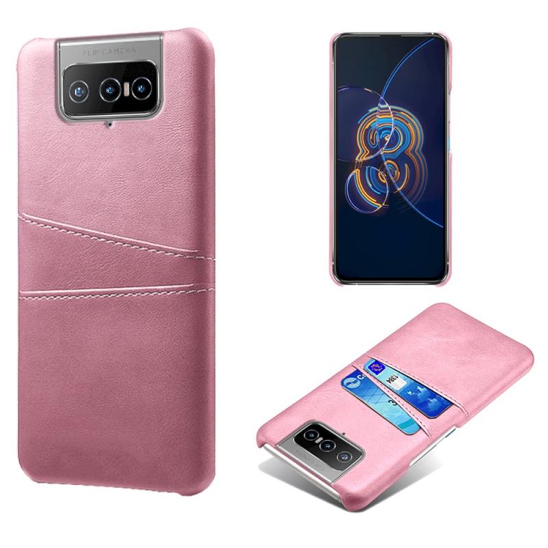 Asus Zenfone   Flip Ksc Læder Hard Cover Med Kortholdere Pink