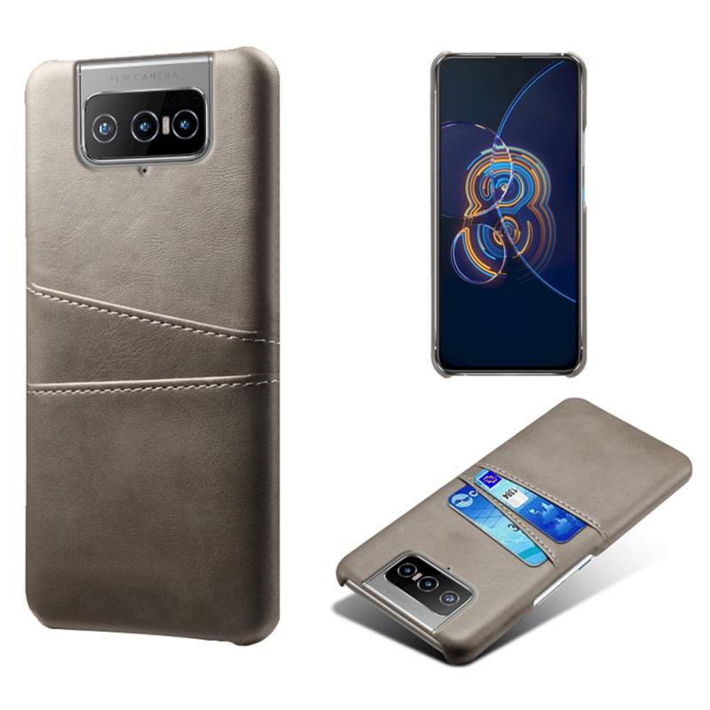 Asus Zenfone   Flip Ksc Læder Hard Cover Med Kortholdere Grå