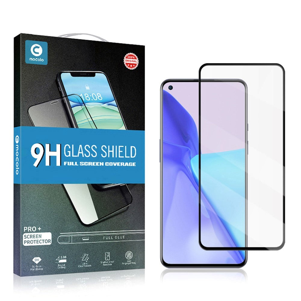 Mocolo Oneplus   Hærdet Glas    Sort Ramme Full Fit
