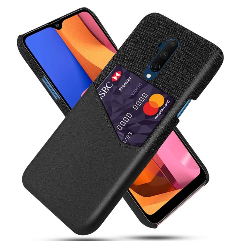 Oneplus 7t Pro Ksq Læder Hard Cover   Kortholder Sort