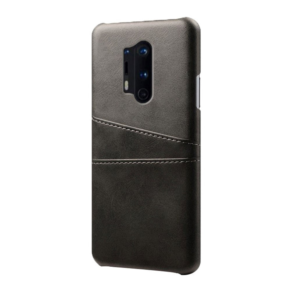 Oneplus   Pro Læderbelagt Plastik Cover    Kortholder Sort
