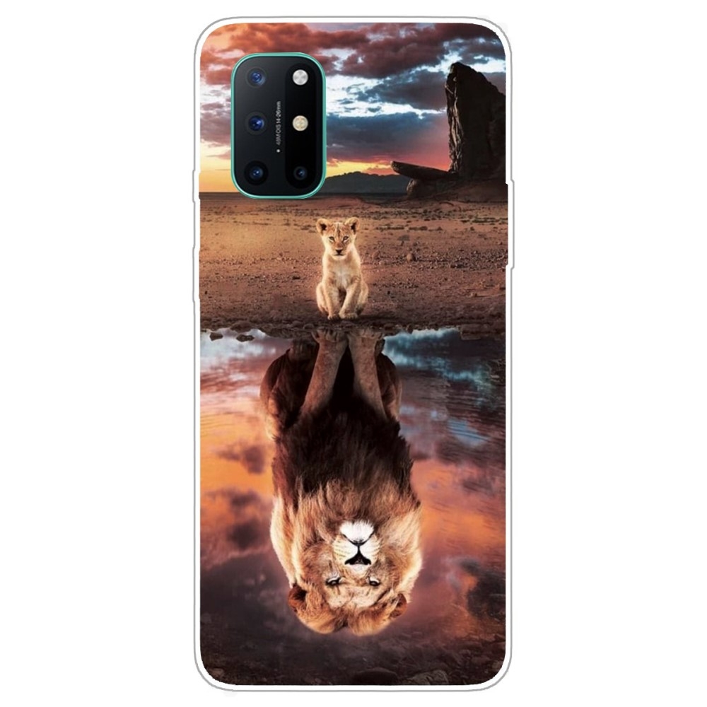 Oneplus 8t Gummi Cover Med Printet Design Løve