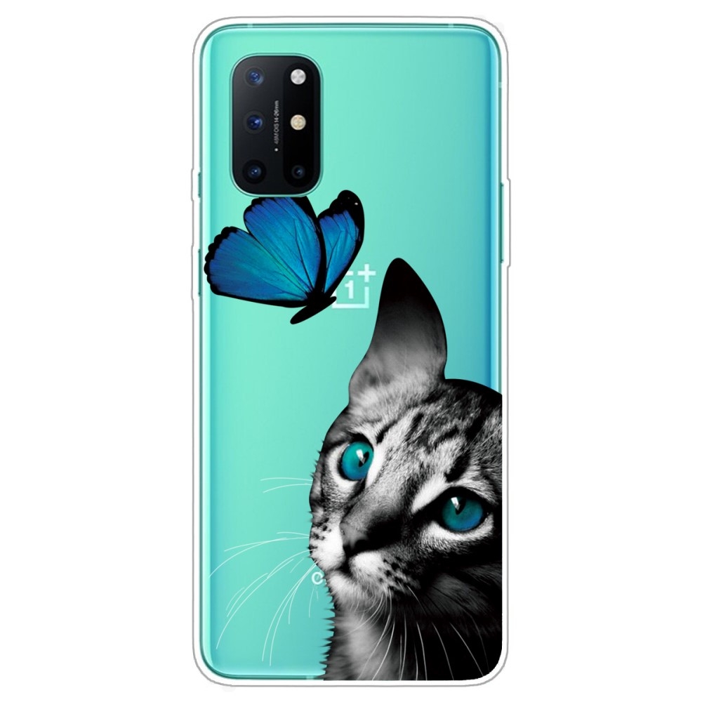 Oneplus 8t Gummi Cover Med Printet Design Sommerfugl   Kat