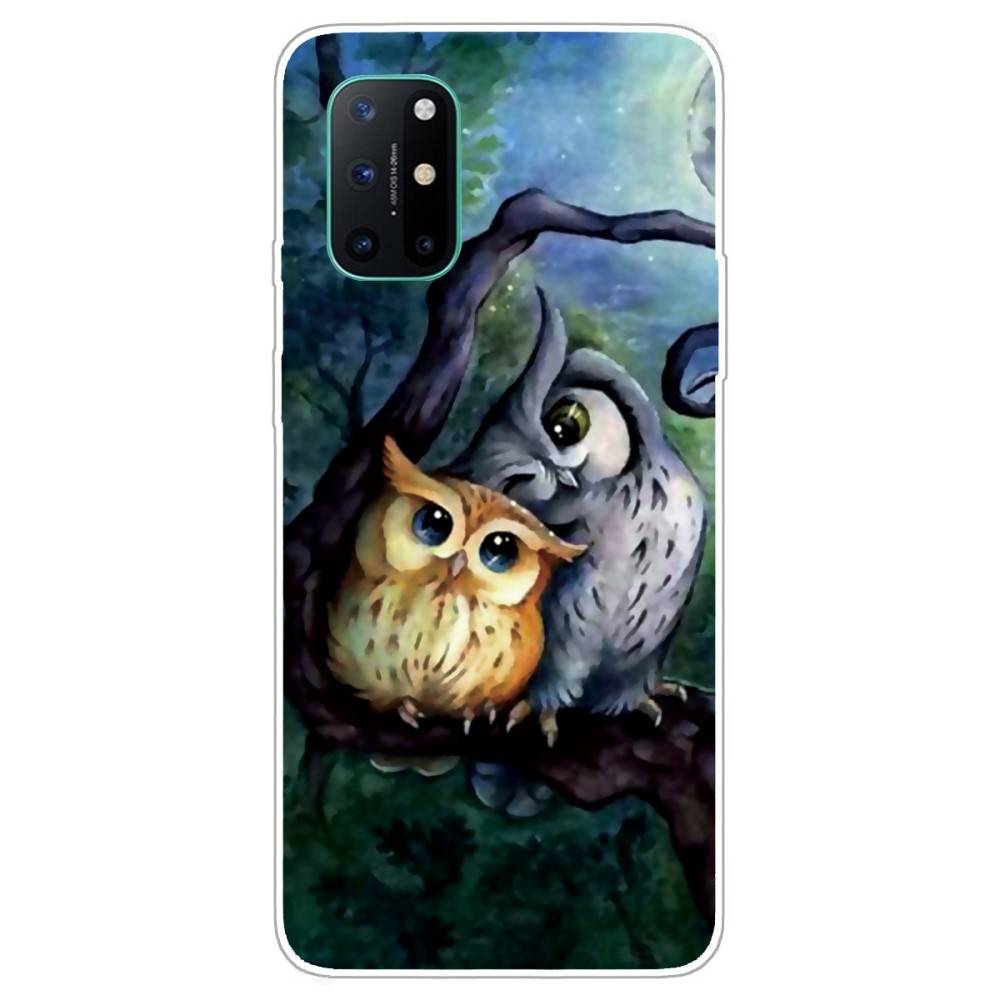 Oneplus 8t Gummi Cover Med Printet Design Ugler