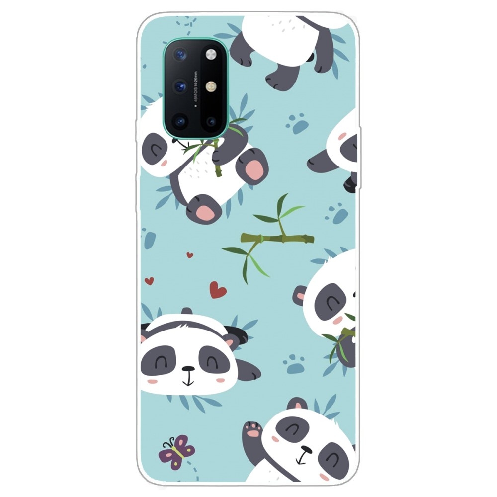 Oneplus 8t Gummi Cover Med Printet Design Søde Pandaer