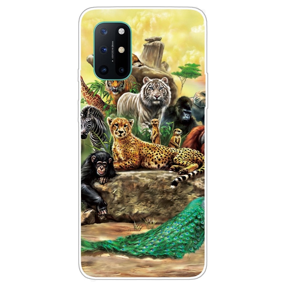 Oneplus 8t Gummi Cover Med Printet Design Dyr