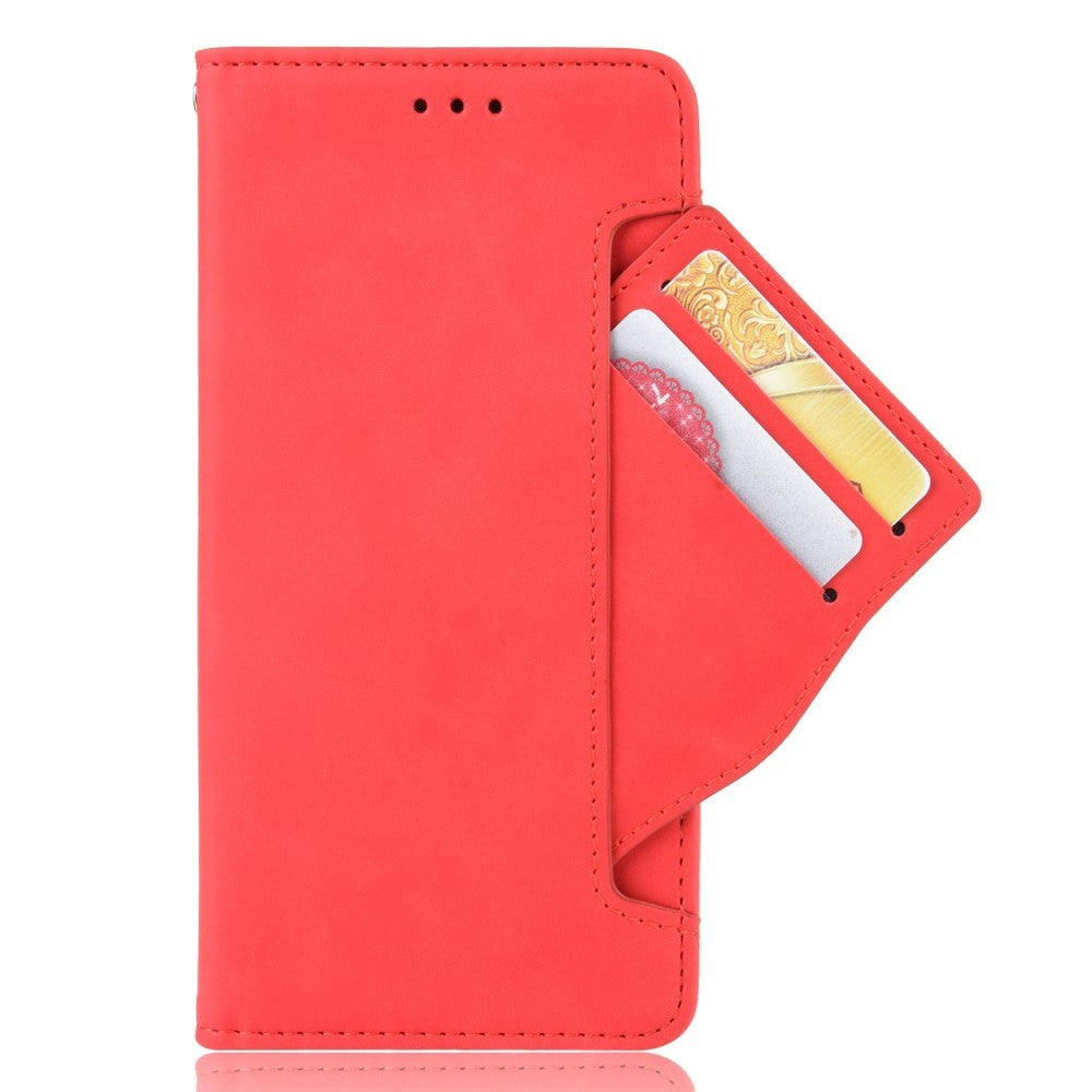 Oneplus 8t Blank Læder Cover    Stor Pung Rød
