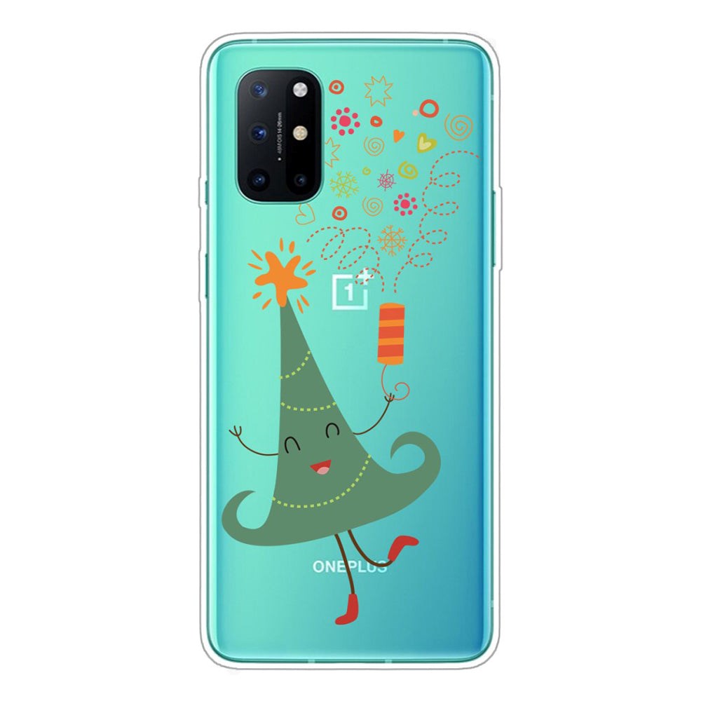 Oneplus 8t Fleksibelt Plast Jule Cover Juletræ