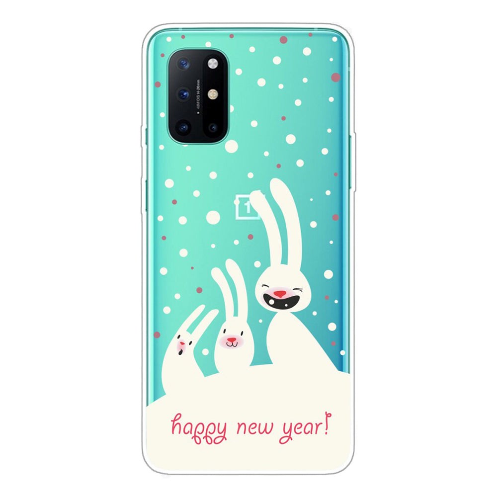 Oneplus 8t Fleksibelt Plast Jule Cover Kaniner