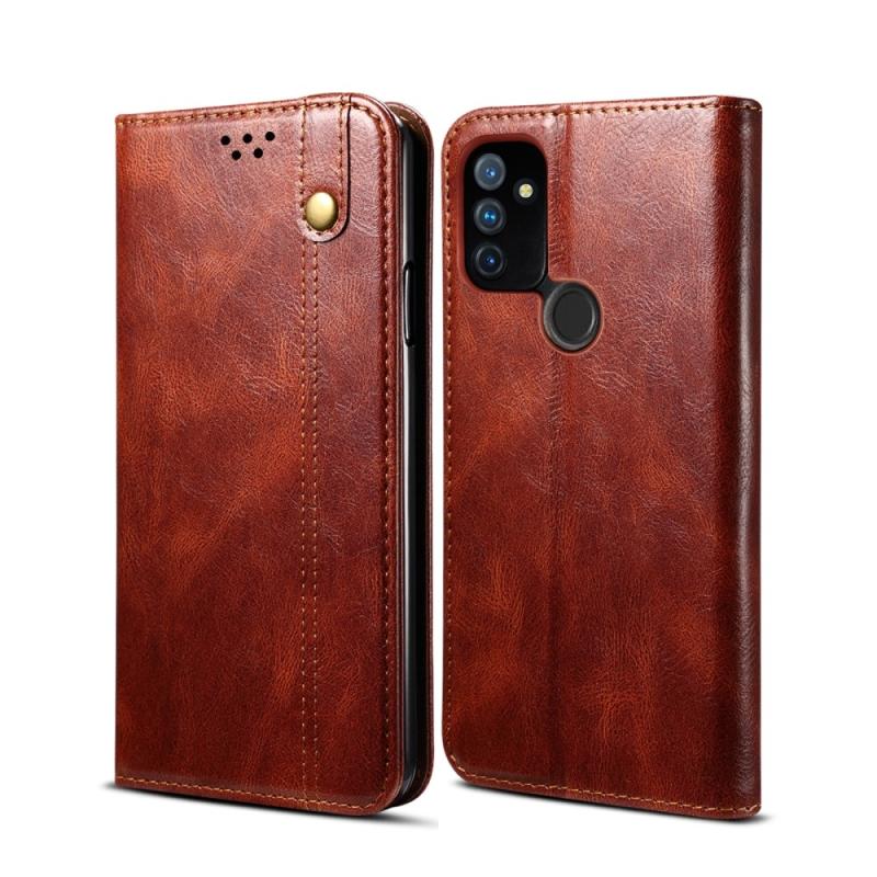 Oneplus Nord N100 5g Flip Læder Cover   Pung Brun