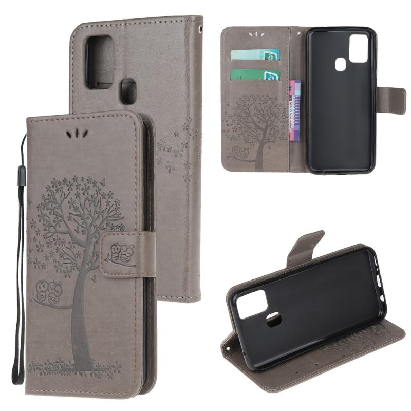 Oneplus Nord N100 5g Læder Cover   Pung Med Printet Design Grå