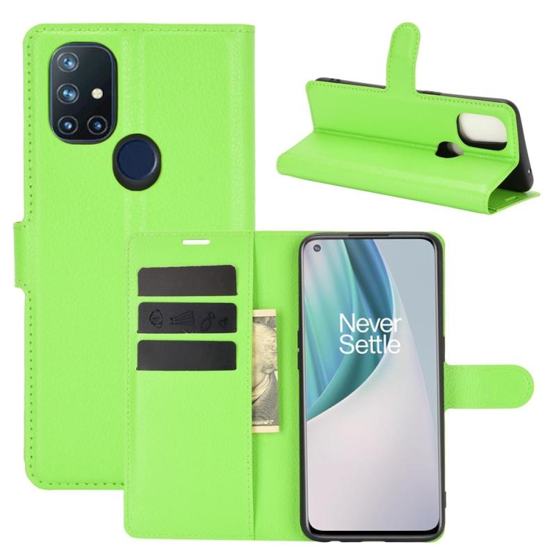 Oneplus Nord N10 5g Læder Cover   Pung Grøn