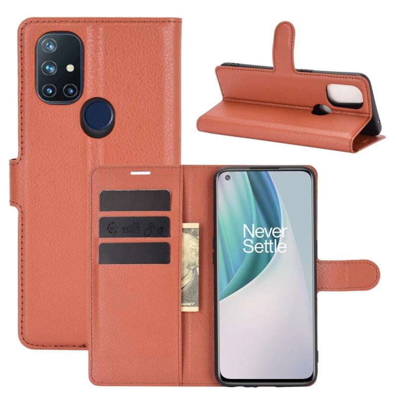 Oneplus Nord N10 5g Læder Cover   Pung Brun