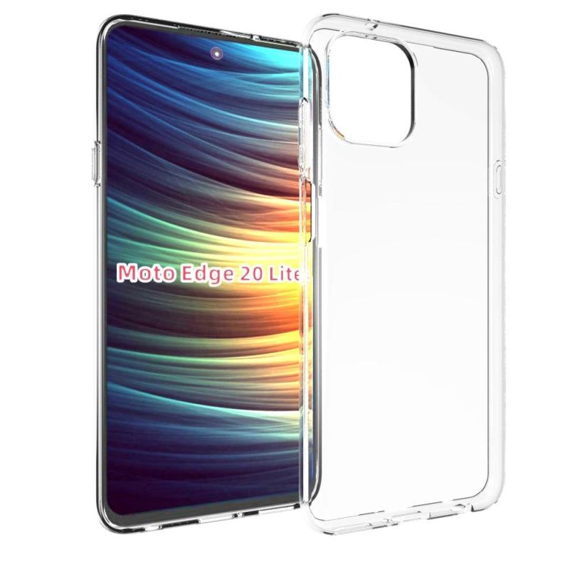Motorola Edge 20 Lite Fleksibelt Plastik Bagside Cover Gennemsigtig