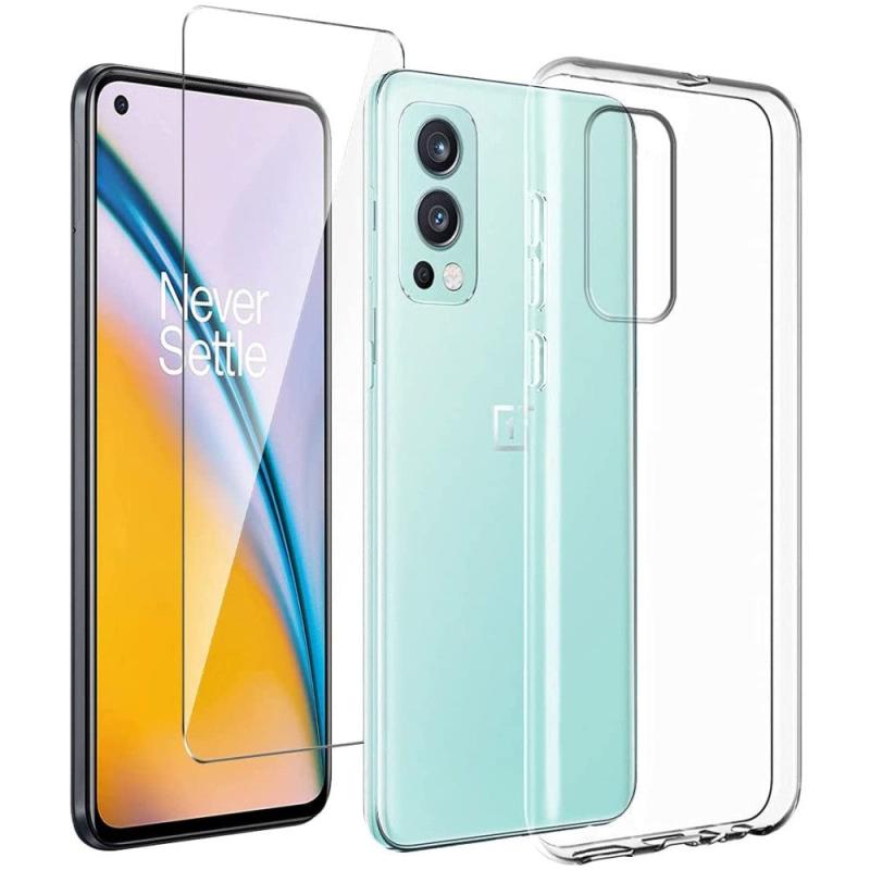 Oneplus Nord    5g  Beskyttelsessæt Plastik Bagsidecover   Skærmglas Gennemsigtig