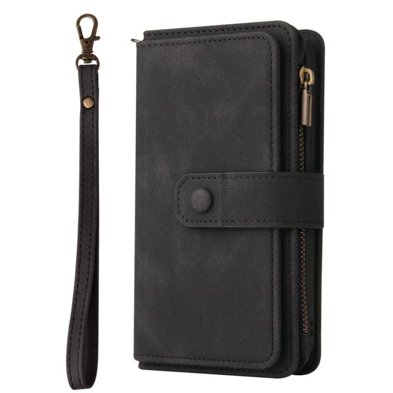 Oneplus Nord N100 5g Kunst Læder Cover    15 Kortholdere   Strop Sort