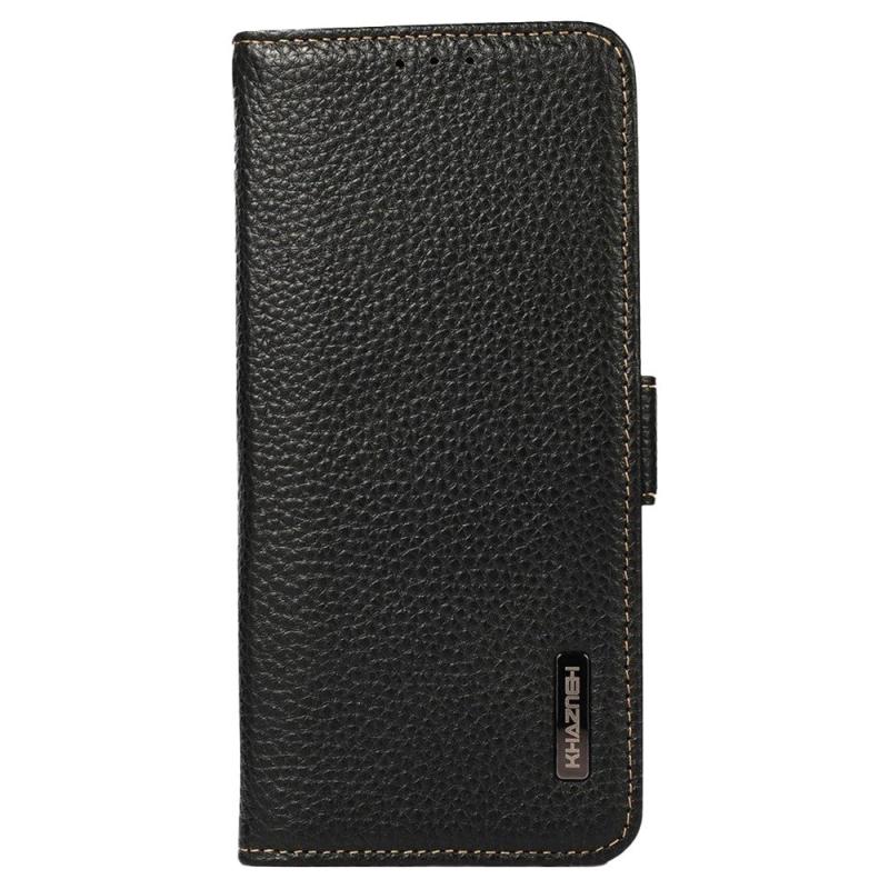 Khazneh Oneplus 10 Pro ægte Læder Flip Cover Sort