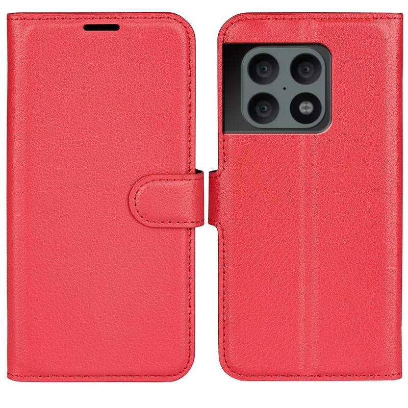 Oneplus 10 Pro 5g Læder Cover   Pung Rød