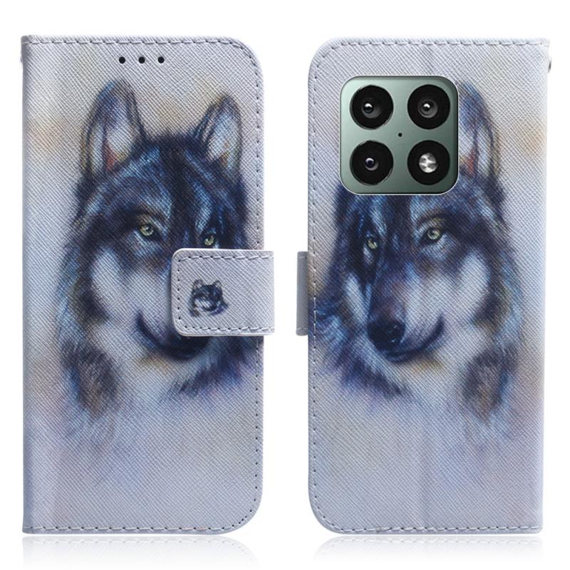 Oneplus 10 Pro 5g Læder Cover   Pung Printet Design Ulv