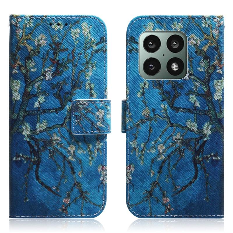 Oneplus 10 Pro 5g Læder Cover   Pung Printet Design Abrikos
