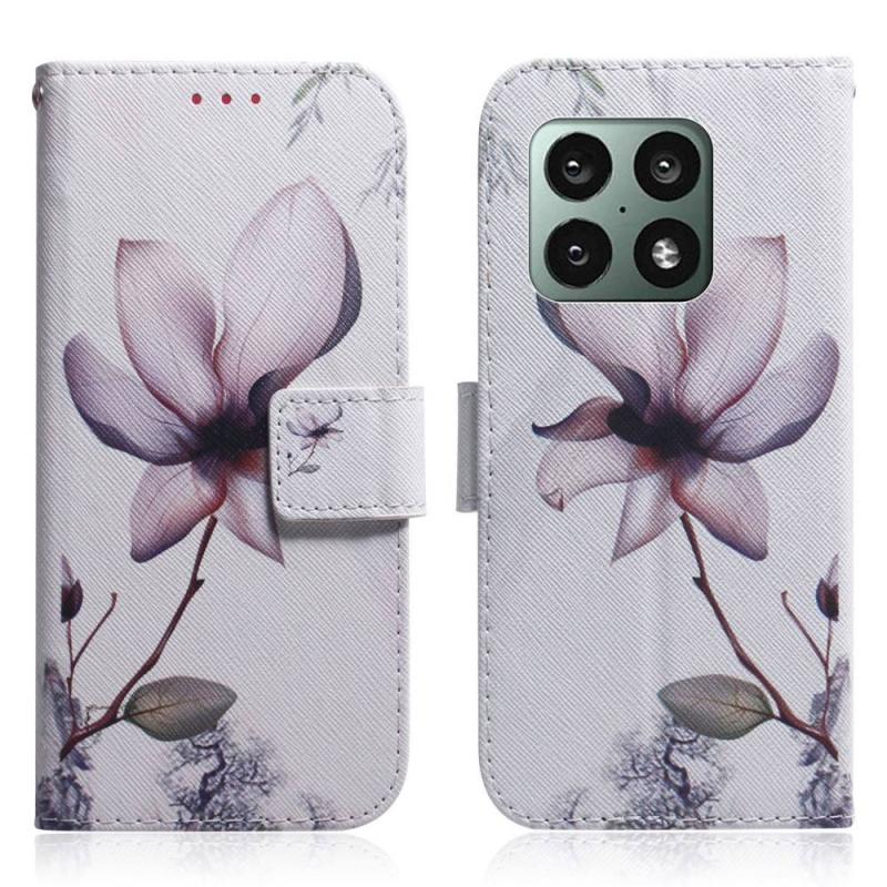 Oneplus 10 Pro 5g Læder Cover   Pung Printet Design Magnolia Blomst