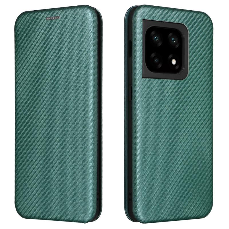 Oneplus 10 Pro 5g Flip Cover Med Kortholder Børstet Design Grøn