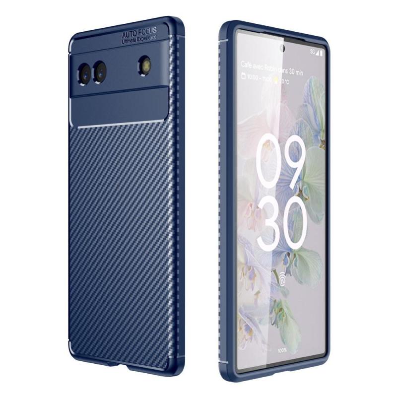 Google Pixel 6a Gummi Cover Børstet Design Blue
