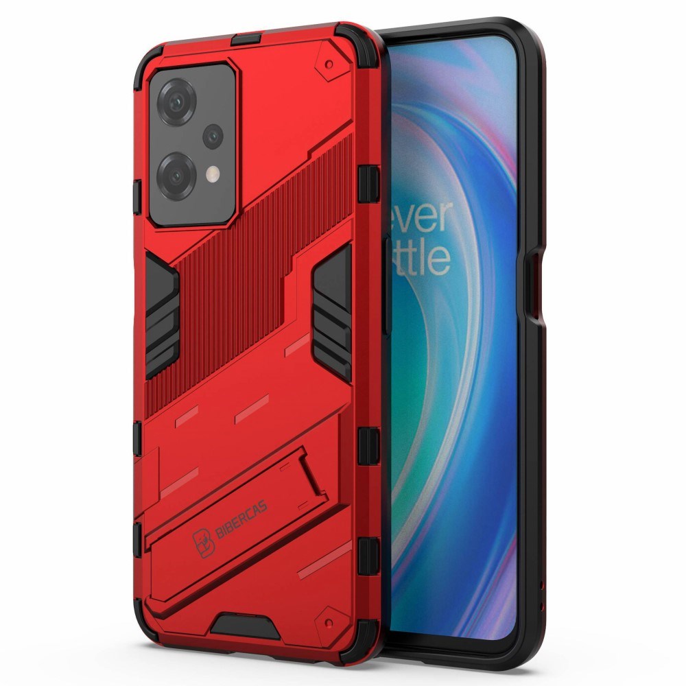Oneplus Nord     Lite  5g  Hybrid Håndværker Bagside Cover    Kickstand Rød