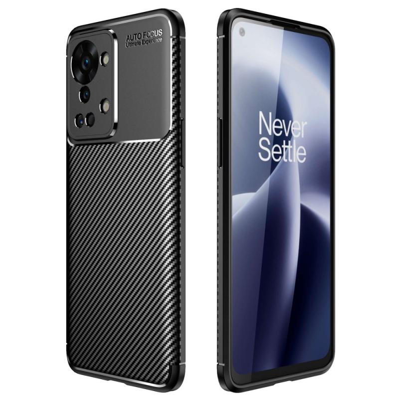 Oneplus Nord 2t 5g Gummi Cover Børstet Design Sort