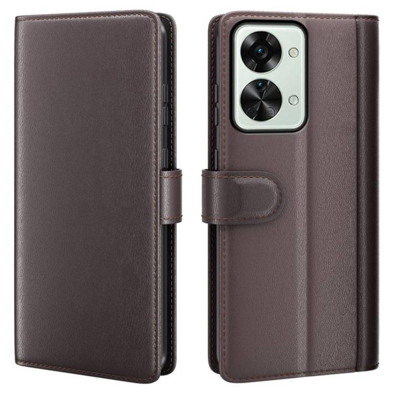 Oneplus Nord 2t 5g ægte Læder Cover   Pung Brun
