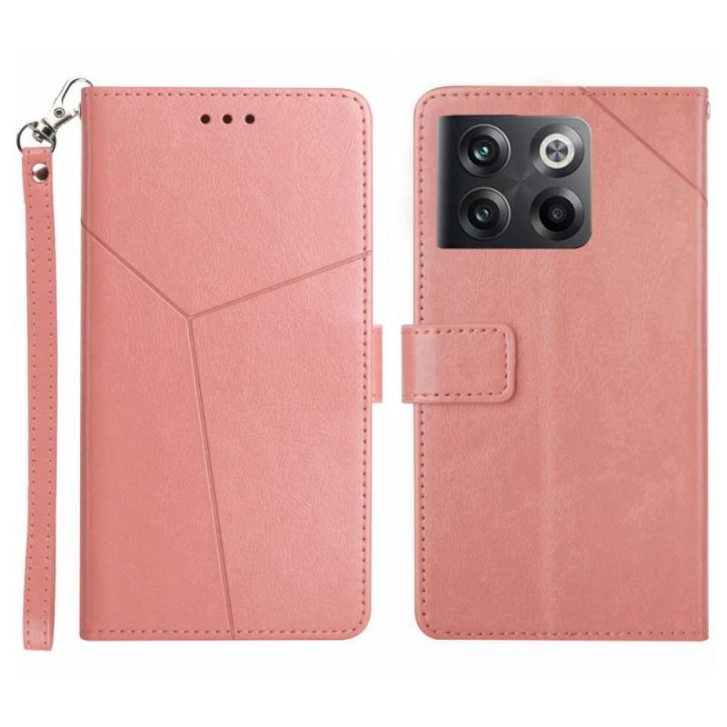 Oneplus 10t 5g  -shape Læder Cover   Pung Med Aftagelig Strop Pink