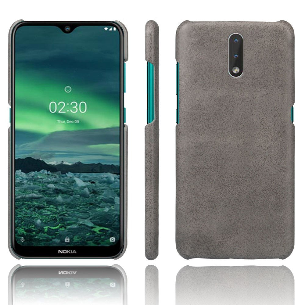 Nokia     Læderbetrukket Plast Cover Grå