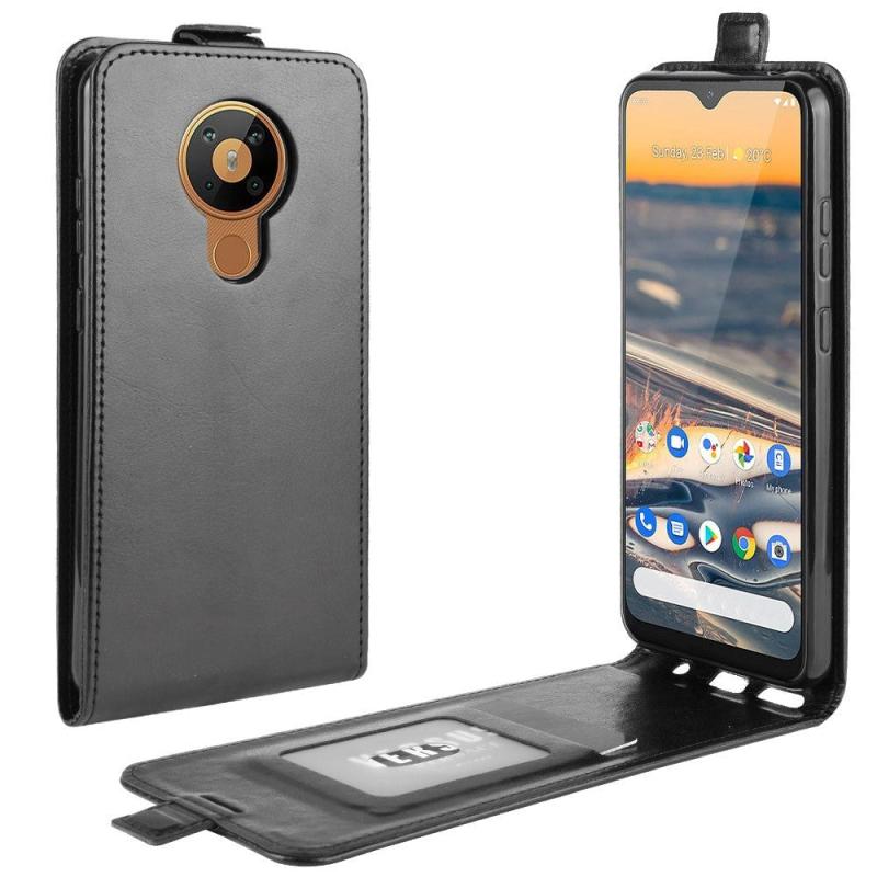Nokia     Vertikal Flip Leather Cover    Kortholder Sort