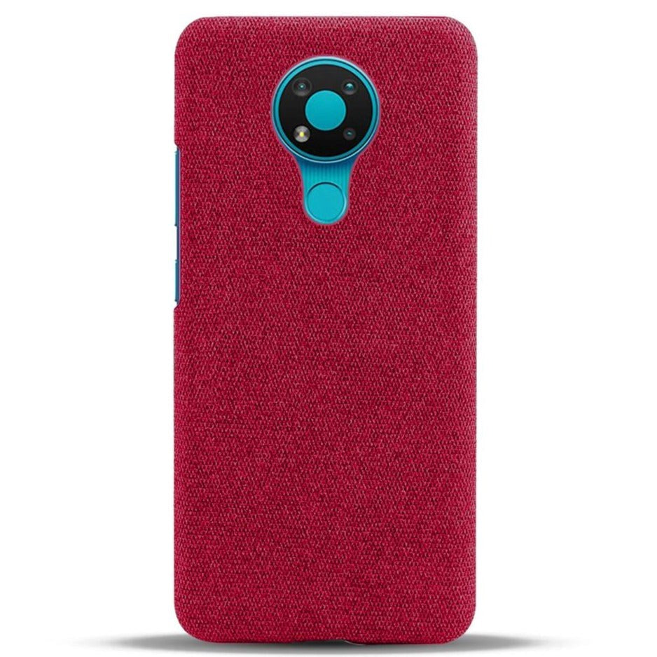 Nokia     Stofbetrukket Plastik Bagside Cover Rød