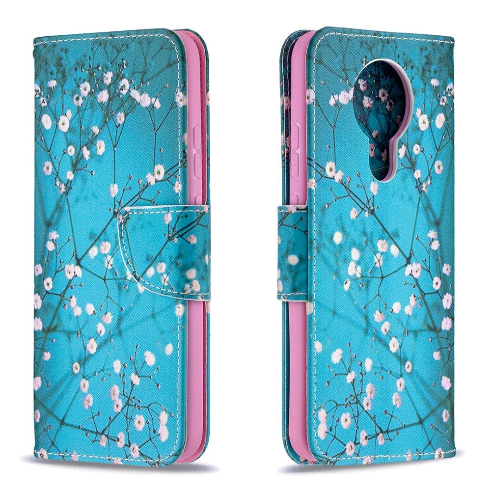 Nokia     Læder Cover    Pung Blomster Motiv