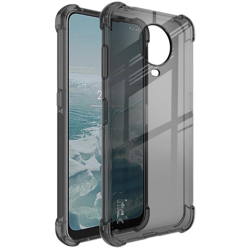Nokia G10   G20 Imak Shock Resistant Case Inkl  Beskyttelsesfilm Gennemsigtig   Sort