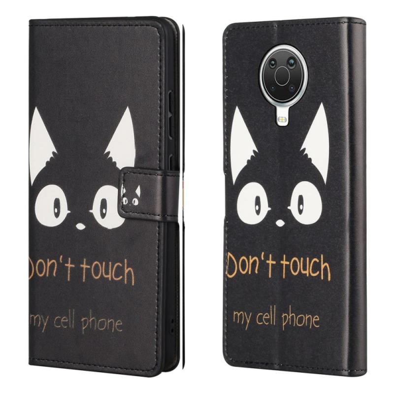 Nokia G10 G20 Læder Cover Pung Printet Design Sorte Katte