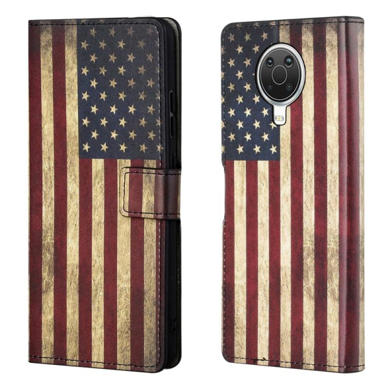 Nokia G10 G20 Læder Cover Pung Printet Design Flag