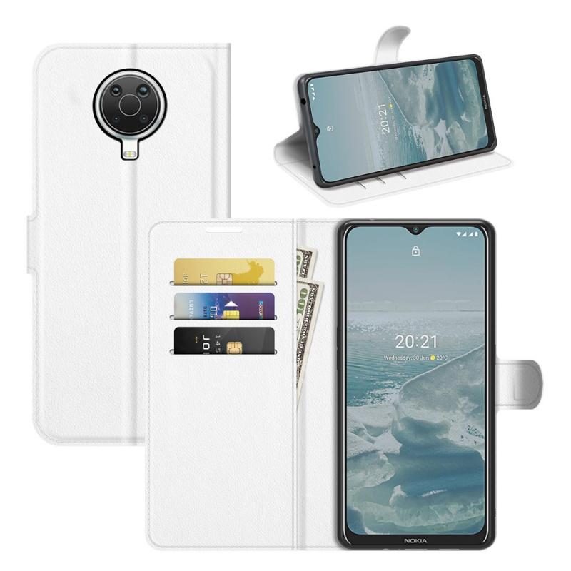 Nokia G10 G20 Læder Cover Pung Hvid