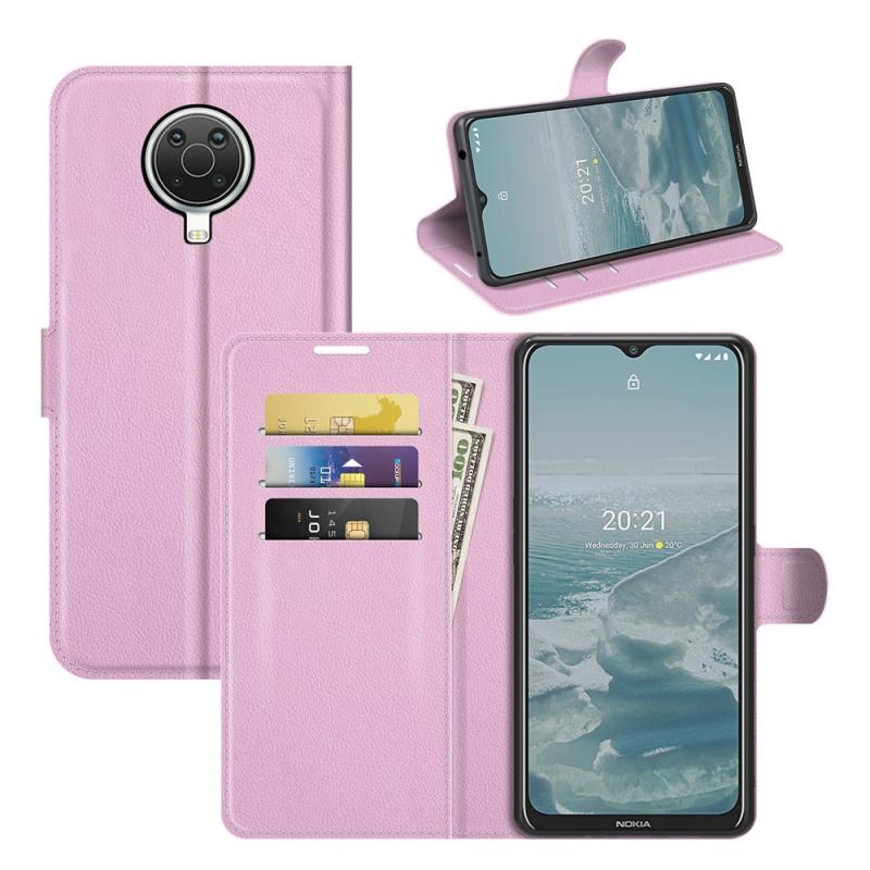 Nokia G10 G20 Læder Cover Pung Pink