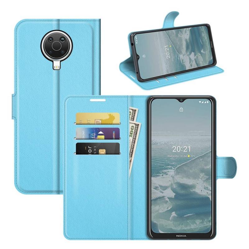 Nokia G10 G20 Læder Cover Pung Blå